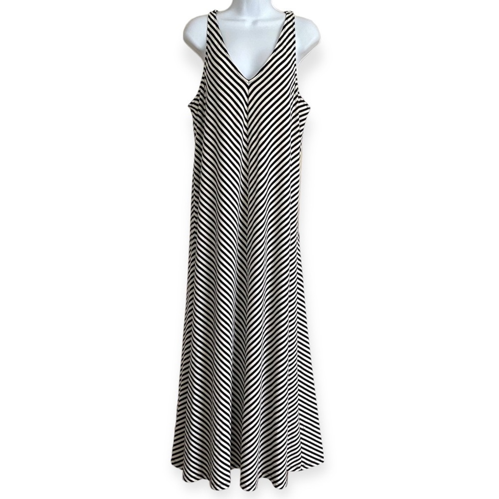 Candalite Stripe Sleeveless Maxi Long Dress Size Large Casual Vacation Resort